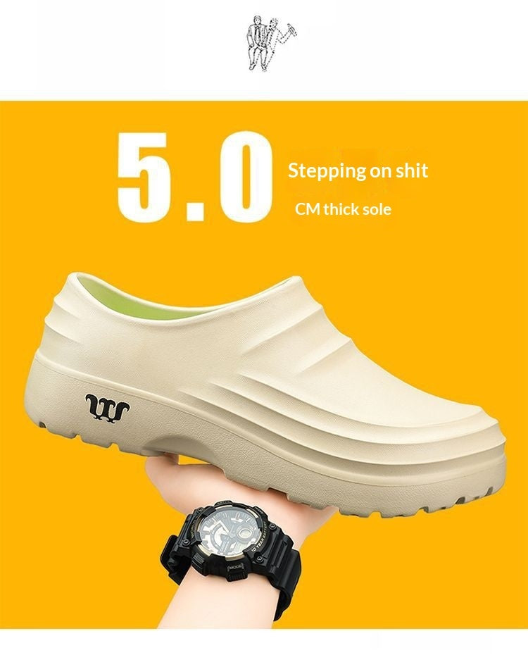 Men's Waterproof Non-Slip Work Shoes - Chef Kitchen Hospital EVA Slip-On Casual Footwear