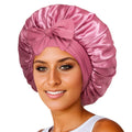 Double-layer Satin Ribbon Round Cap Bow Artificial Silk Beauty Hair Care Wide-brimmed Hat